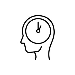 Time mind outline icons, minimalist vector illustration ,simple transparent graphic element .Isolated on white background