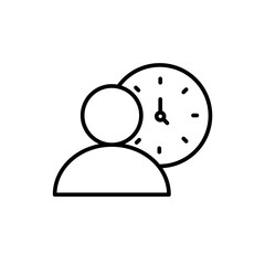 User time outline icons, minimalist vector illustration ,simple transparent graphic element .Isolated on white background