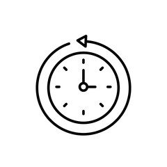 Time restore outline icons, minimalist vector illustration ,simple transparent graphic element .Isolated on white background