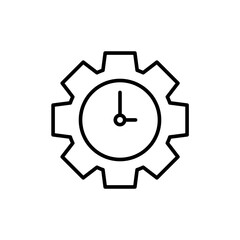 Time management outline icons, minimalist vector illustration ,simple transparent graphic element .Isolated on white background