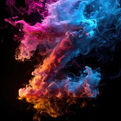 Fototapeta premium Capital letter Z with dreamy colorful smoke growing out