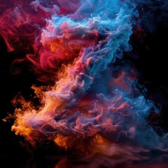 Capital letter Z with dreamy colorful smoke growing out