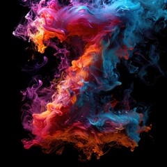 Capital letter Z with dreamy colorful smoke growing out