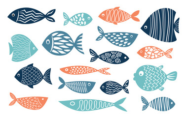 Abstract fish with modern design. Vector illustration