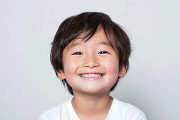 幸せそうな笑顔の男の子のポートレート（子供・日本人・アジア人）