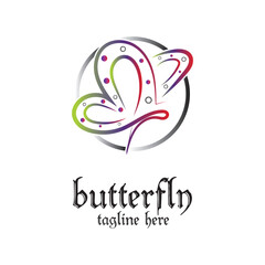 butterfly logo template simple and simple