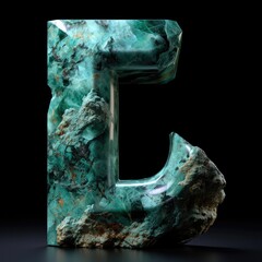 Capital letter L made of smooth perfect jade