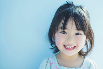 幸せそうな笑顔の女の子のポートレート（子供・日本人・アジア人）