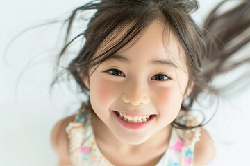 幸せそうな笑顔の女の子のポートレート（子供・日本人・アジア人）