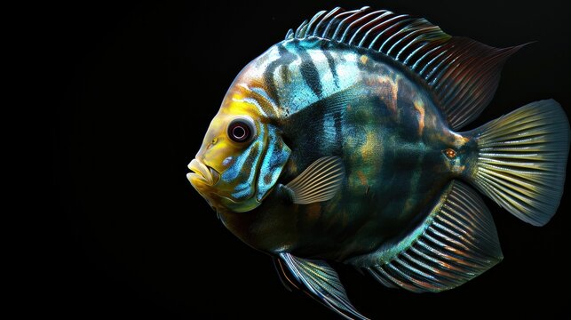 Discus in the dark background