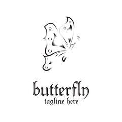butterfly logo template simple and simple