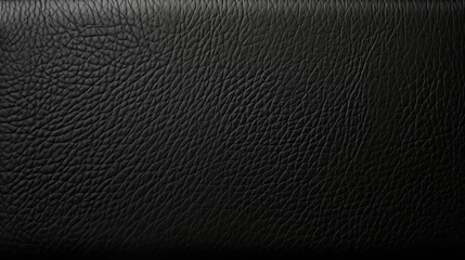 Deurstickers Close up a black leather texture background © Mas