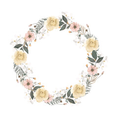 Dried Wreath Flower Frame Background