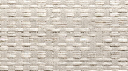 White yarn texture grid pattern woven background. Plaid weave. Macro, close-up. Generative AI