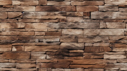 Vintage old brick wall. stonewall. Texture pattern background of rough, uneven and uneven bricks. Close up. Generative AI