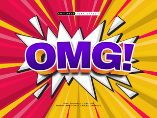 omg 3d editable text effect in comic style