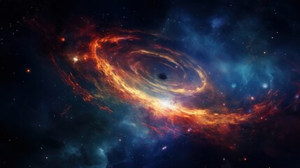 Obraz premium A galaxy spinning in the vast expanse of space AI generated