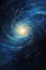 A galaxy spinning in the vast expanse of space  AI generated