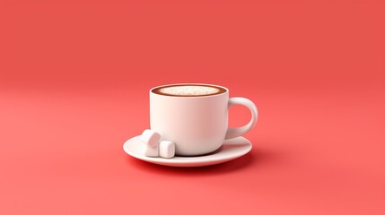 A minimalist perspective of a mug filled with hot cocoa  AI generated