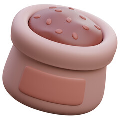 PNG 3D seeds icon isolated on a white background