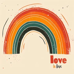 Selbstklebende Fototapeten an illustration of a rainbow with the words Love is Love © Kevin