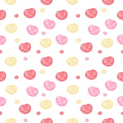 Seamless pattern of Love heart on a white background
