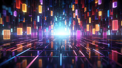 Fototapeta premium Technology abstract graphic poster web page PPT background, technology background