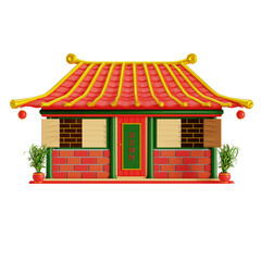 Traditional Building Chinese3D Illustrations