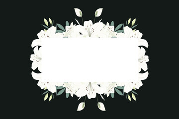 White Lily Flower Frame Background