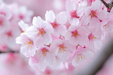 Delicate cherry blossoms in full bloom