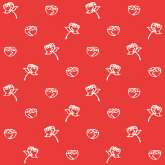 Hand Drawn Rose Vector Seamless Pattern