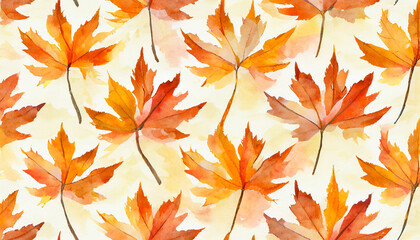 Obraz premium Seamless pattern maple leaf autumn season concept