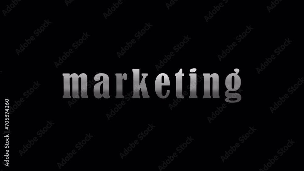 Poster 4k 3d marketing silver text title with effect animation on black abstract background. isolated using