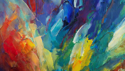 Oil painting brushed abstract background. brush stroked painting. Multicolor texture strokes of paint.