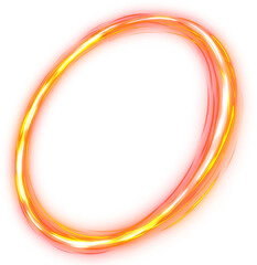 abstract ring frame orange glowing neon lines