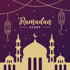 illustration vector background Ramadan Start. Vector eps 10