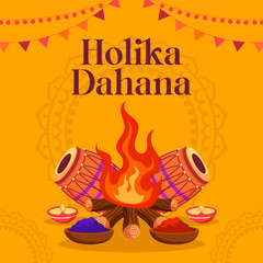 Holika Dahana Day illustration vector background. Vector eps 10