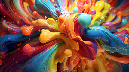 A Mesmerizing 3D Abstract Multi color Visualization