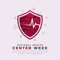 National Health Center Week Paper cut style Vector Design Illustration for Background, Poster, Banner, Advertising, Greeting Card