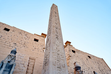Ancient egyptian obelisk at Karnak temple in Luxor, Egypt 