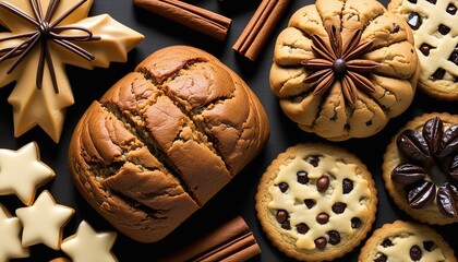Fototapeta premium chocolate cookies with nuts