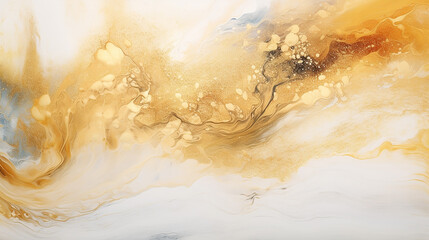 Obraz na płótnie Canvas Fluid art texture design. Background with floral mixing paint effect. Mixed paints for posters or wallpapers. Gold and Ivory overflowing colors. Liquid acrylic picture that flows and splash