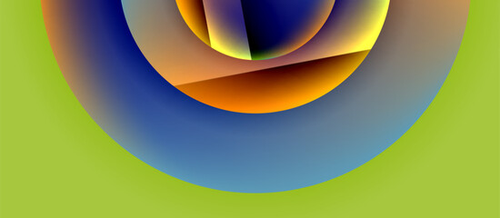 Glossy metal glowing circles geometric background. Minimal abstract composition. Vector illustration For Wallpaper, Banner, Background, Card, Book Illustration, landing page