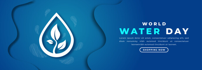 World Water Day Paper cut style Vector Design Illustration for Background, Poster, Banner, Advertising, Greeting Card
