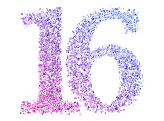 Gradient glitter number16