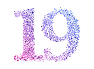 Gradient glitter number19