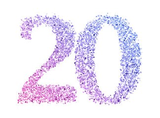 Gradient glitter number20