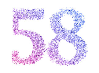 Gradient glitter number58