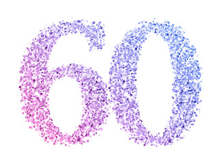Gradient glitter number60
