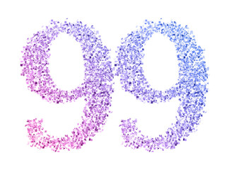 Gradient glitter number99